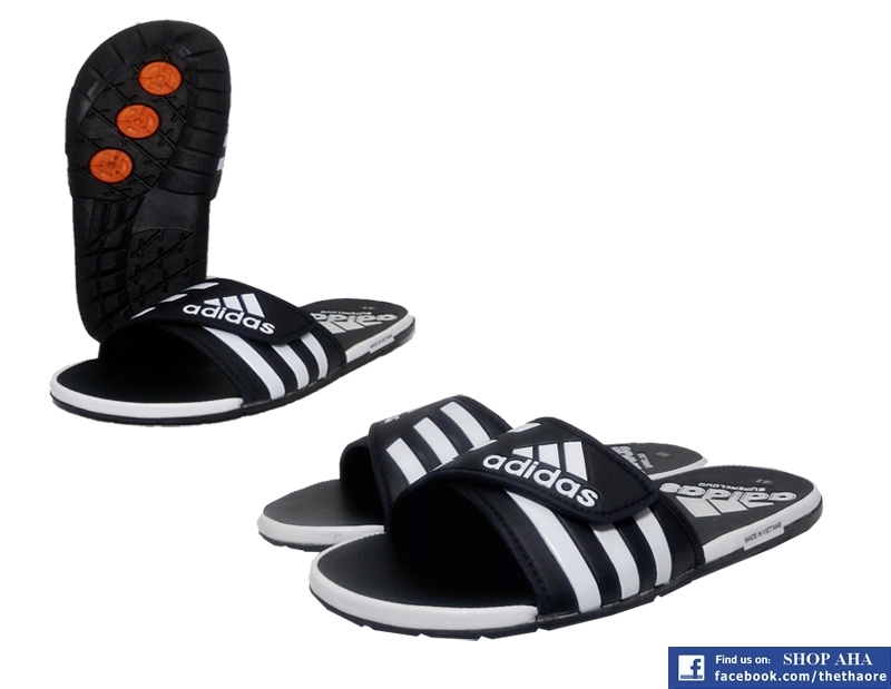 Dép Adidas Trắng Đen Quai Ngang. Mã SP: DLG24