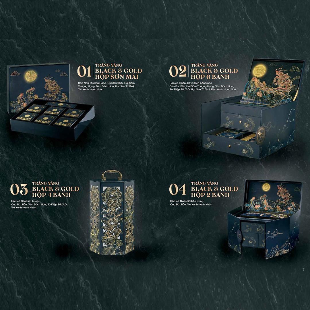 Trăng vàng Black & Gold hộp sơn mài Kinh Đô