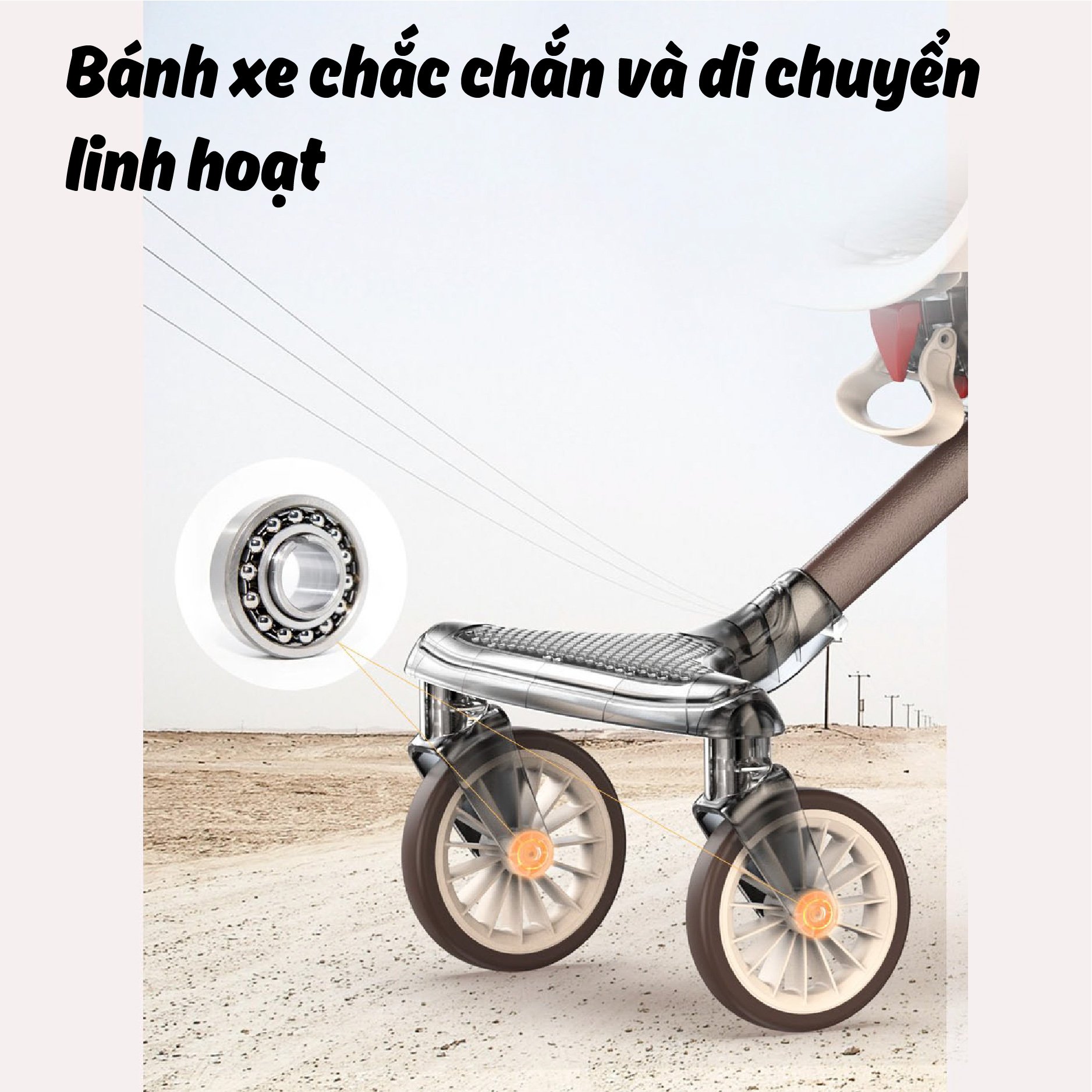 Xe đẩy Baobaohao V13 bánh xe chắc chắn mượt mà