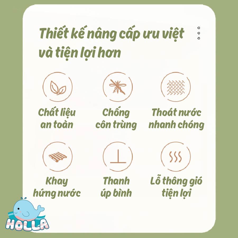 Giá úp bình phi thuyền Holla thiết kế vô cùng tiện lợi