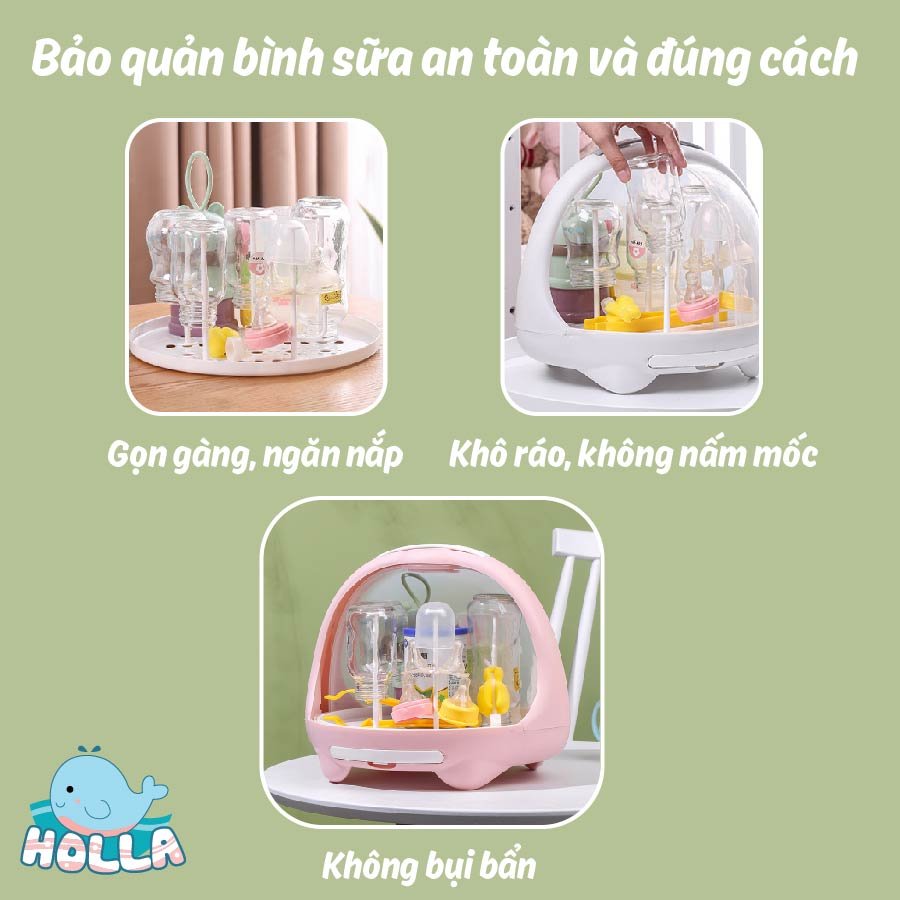 Giá úp bình phi thuyền Holla giúp bảo quản bình sữa an toàn và đúng cách