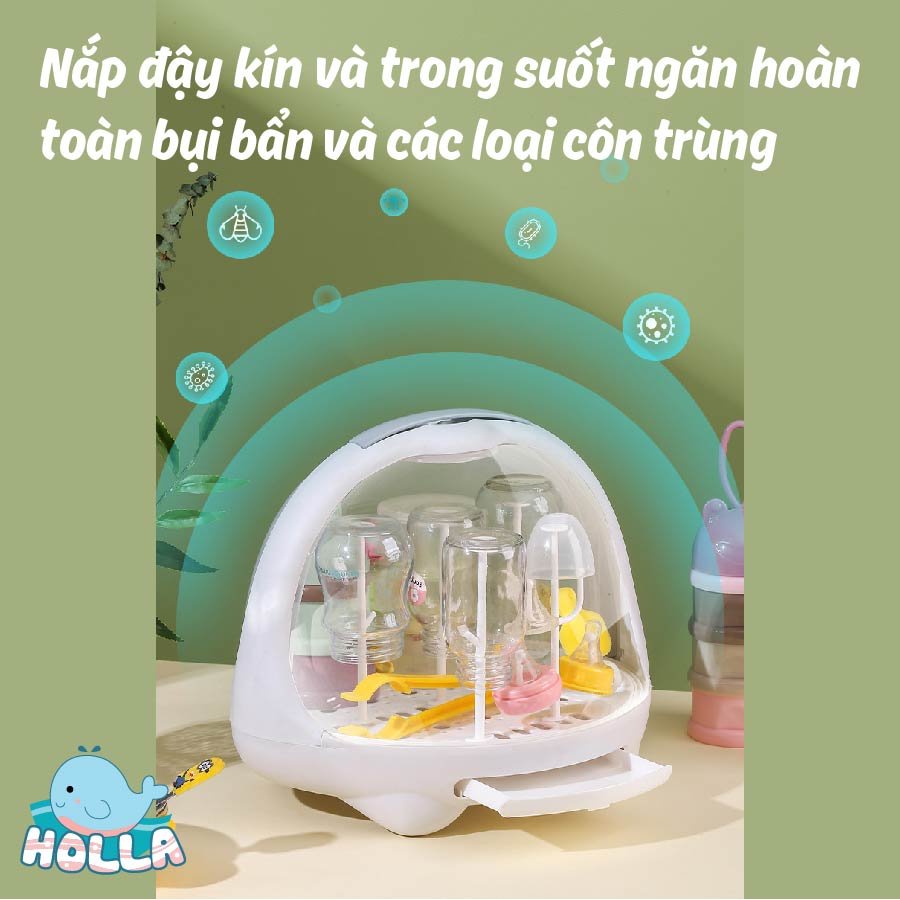 Giá úp bình phi thuyền Holla chống bụi bẩn và côn trùng hiệu quả.