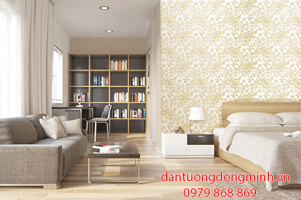 Phối cảnh thiết kế căn hộ cho giấy dán tường HQ living 70134 - 2