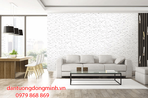 Phối cảnh phòng khách sử dụng giấy dán tường HQ Living 70139