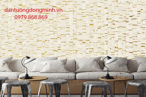 Không gian phòng khách sử dụng giấy dán tường HQ Living 70139-3