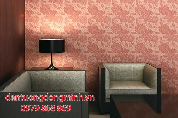 Phối cảnh giấy dán tường phòng khách-NRF3440