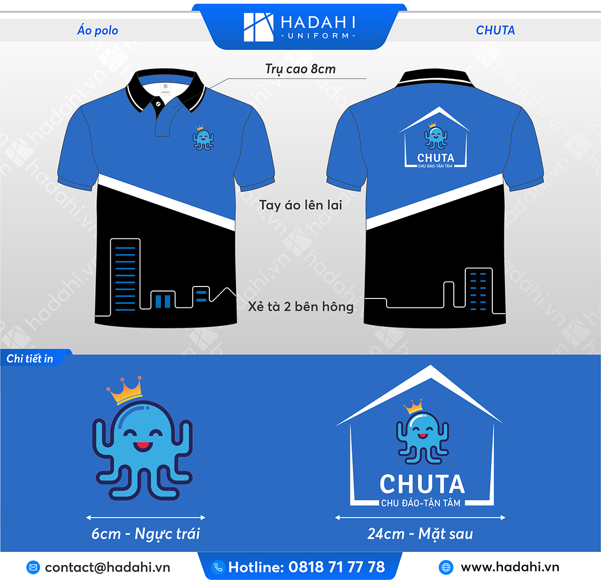 thiet ke ao thun in logo thuong hieu hadahi