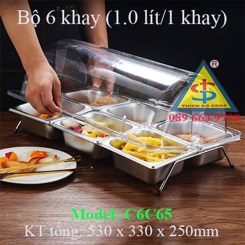 6 khay có nắp đựng thịt nguội, bộ 6 khay đựng giò chả, bộ 6 khay đựng đồ bán bánh mì