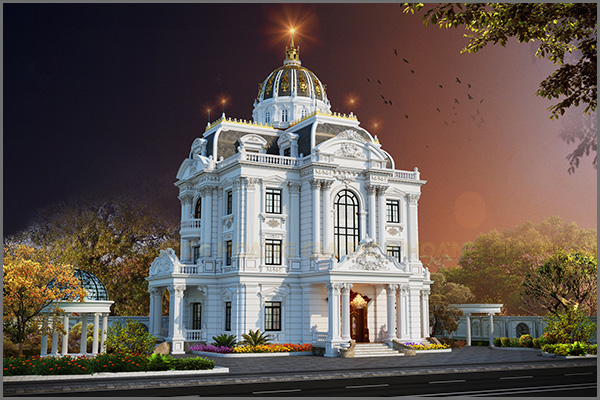 Thiết kế biệt thự cổ điển kiểu lâu đài châu âu Hna