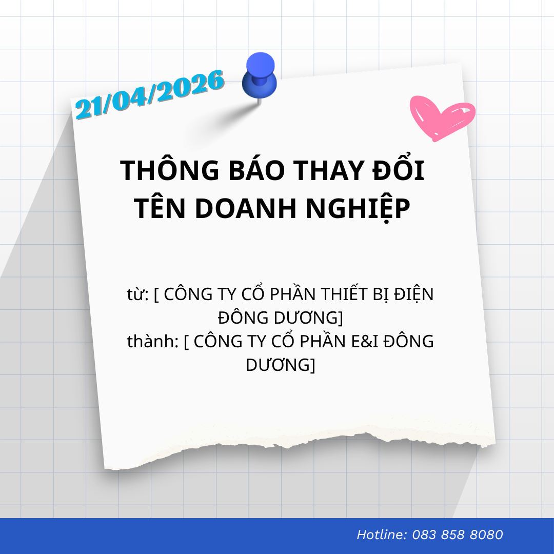 THÔNG BÁO THAY ĐỔI TÊN DOANH NGHIỆP