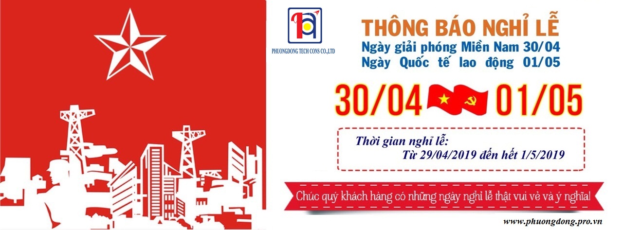 THÔNG BÁO LỊCH NGHỈ LỄ 30/4 - 01/5/2019