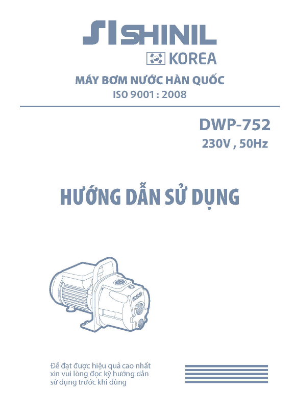 HDSD bơm DWP-752