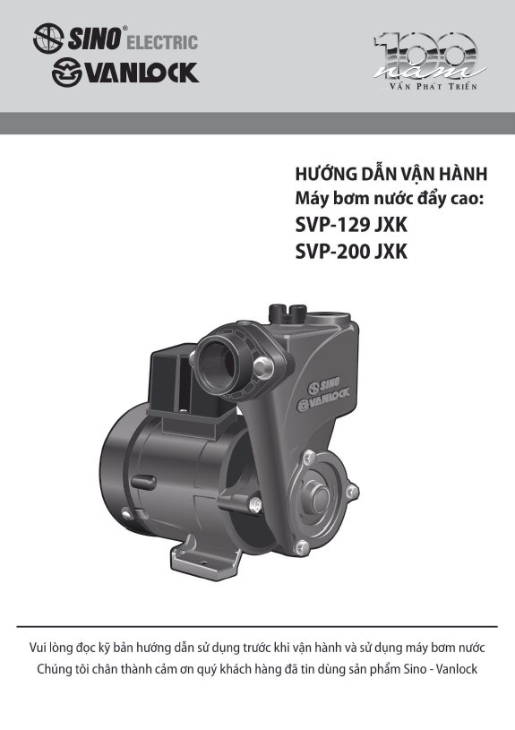 HDSD bơm SVP-129JXK, SVP-200JXK