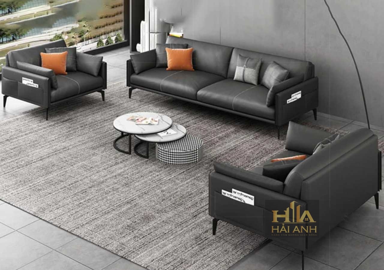 Những bộ bàn ghế sofa da phòng khách đẹp giá rẻ