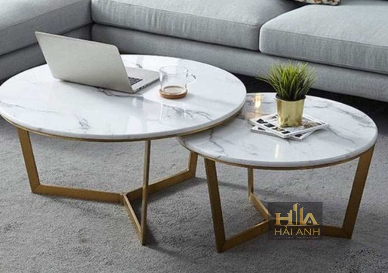 7 Mẫu Bàn Sofa Mặt Đá Chân Sắt Đẹp, Hiện Đại