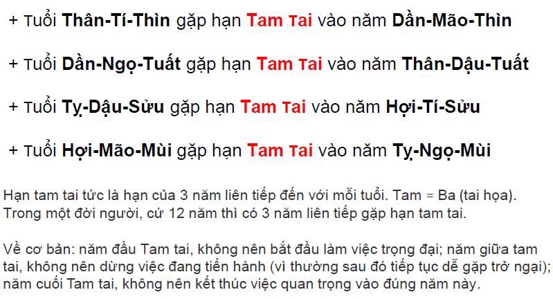 Cách tính Kim Lâu + Tam Tai + Hoang Ốc