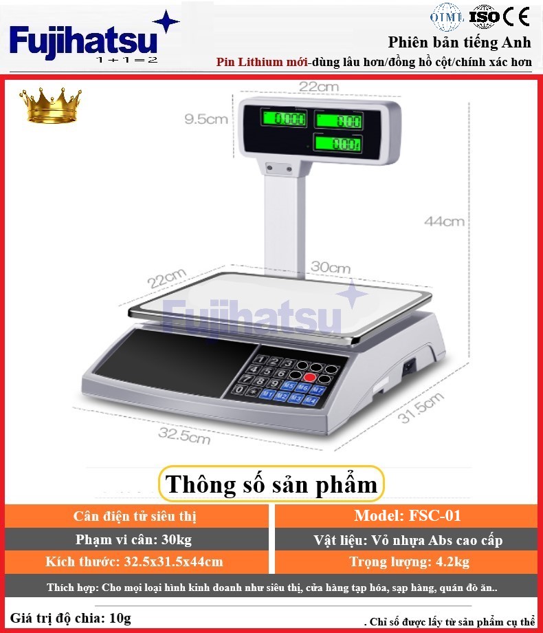 Hướng dẫn sử dụng cân điện tử Fujihatsu model FSC-01