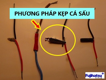 NỐI DÂY ĐIỆN BÊN TRONG CÂN ĐIỆN TỬ BẰNG PHƯƠNG PHÁP KẸP CÁ SẤU - CÂN ĐIỆN TỬ FUJIHATSU