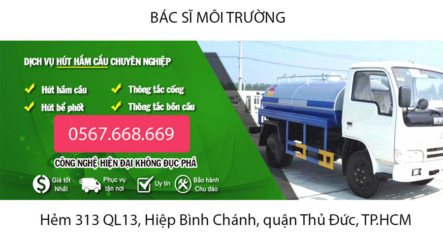 [GIẢM 100K] Dịch vụ hút hầm cầu quận Thủ Đức "Nhanh + Rẻ"