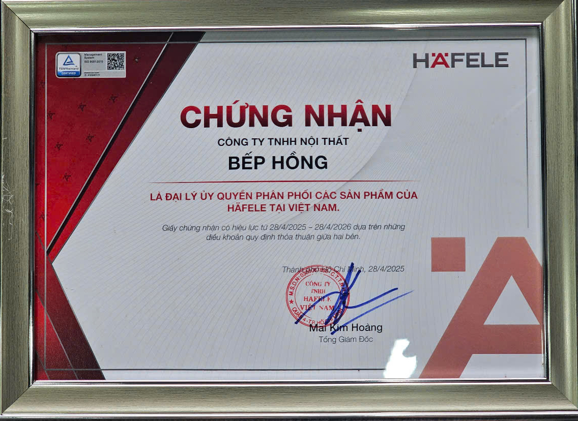 Giấy Chứng Nhận Phân Phối Ủy Quyền Hafele