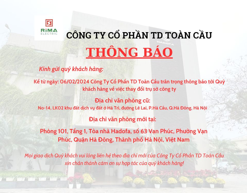 THÔNG BÁO CHUYỂN ĐỊA ĐIỂM KINH DOANH