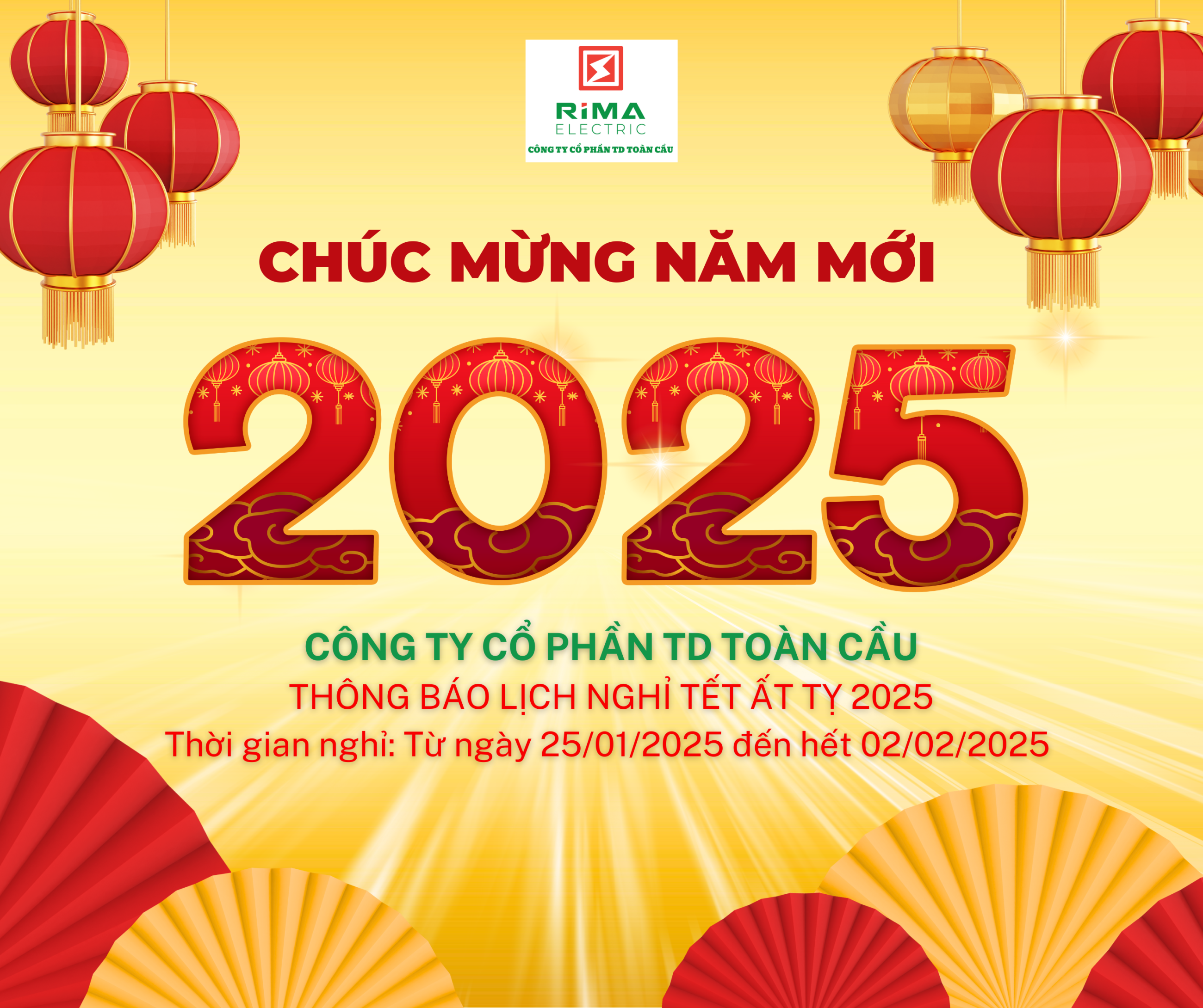 THÔNG BÁO NGHỈ LỄ TẾT ẤT TỴ 2025