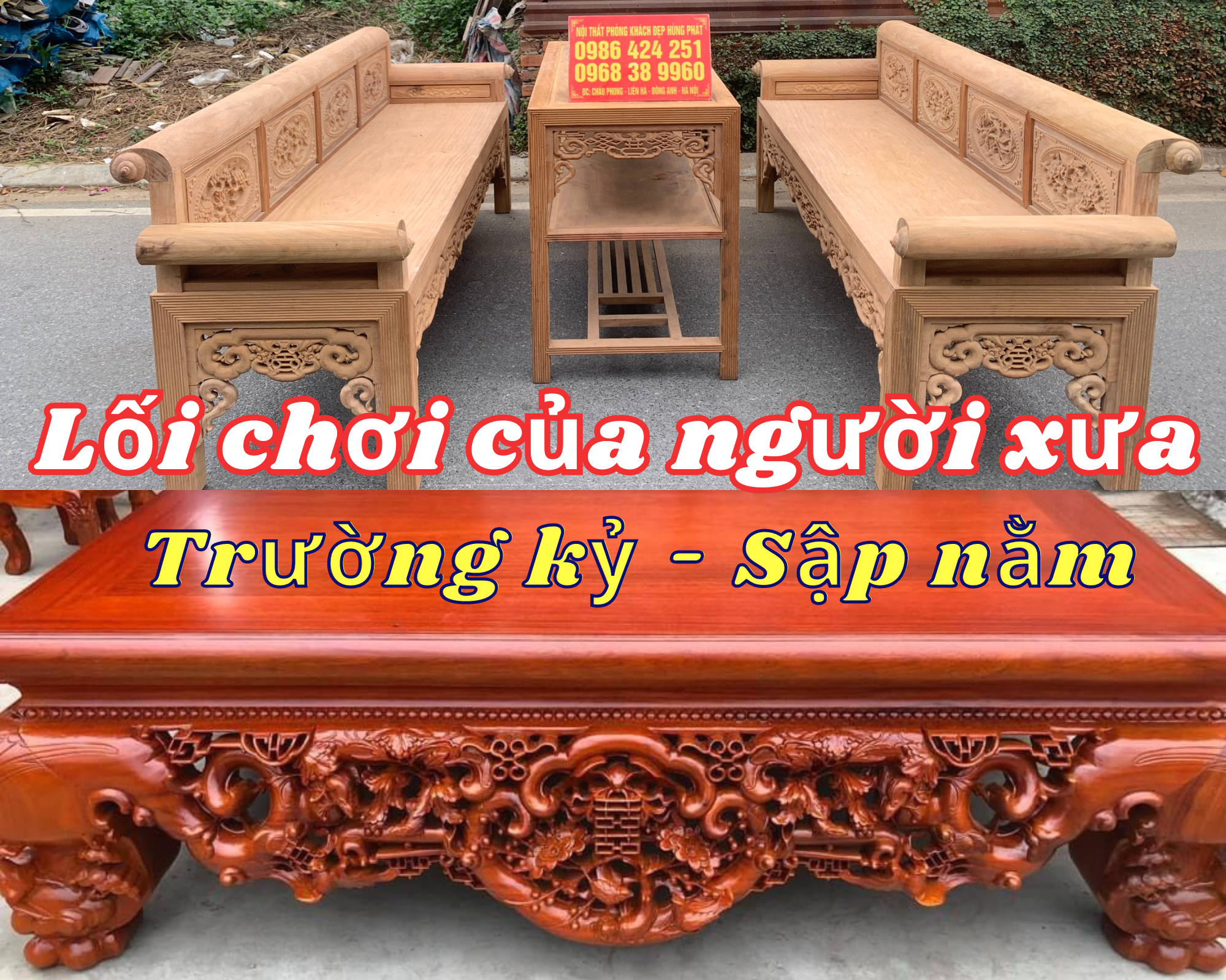 Sập nằm Trường kỷ - Lối chơi truyền thống của người xưa