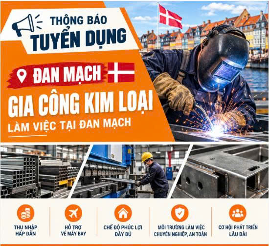 THÔNG BÁO TUYỂN DỤNG - Đan Mạch - Gia công kim loại