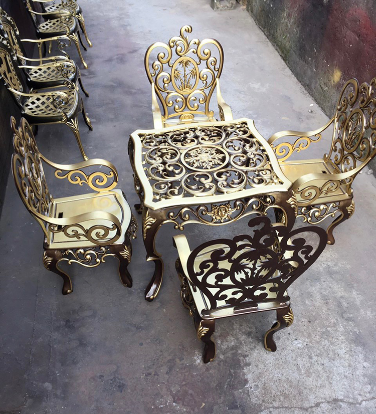 Bàn ghế sân vườn nhôm đúc HT-D80