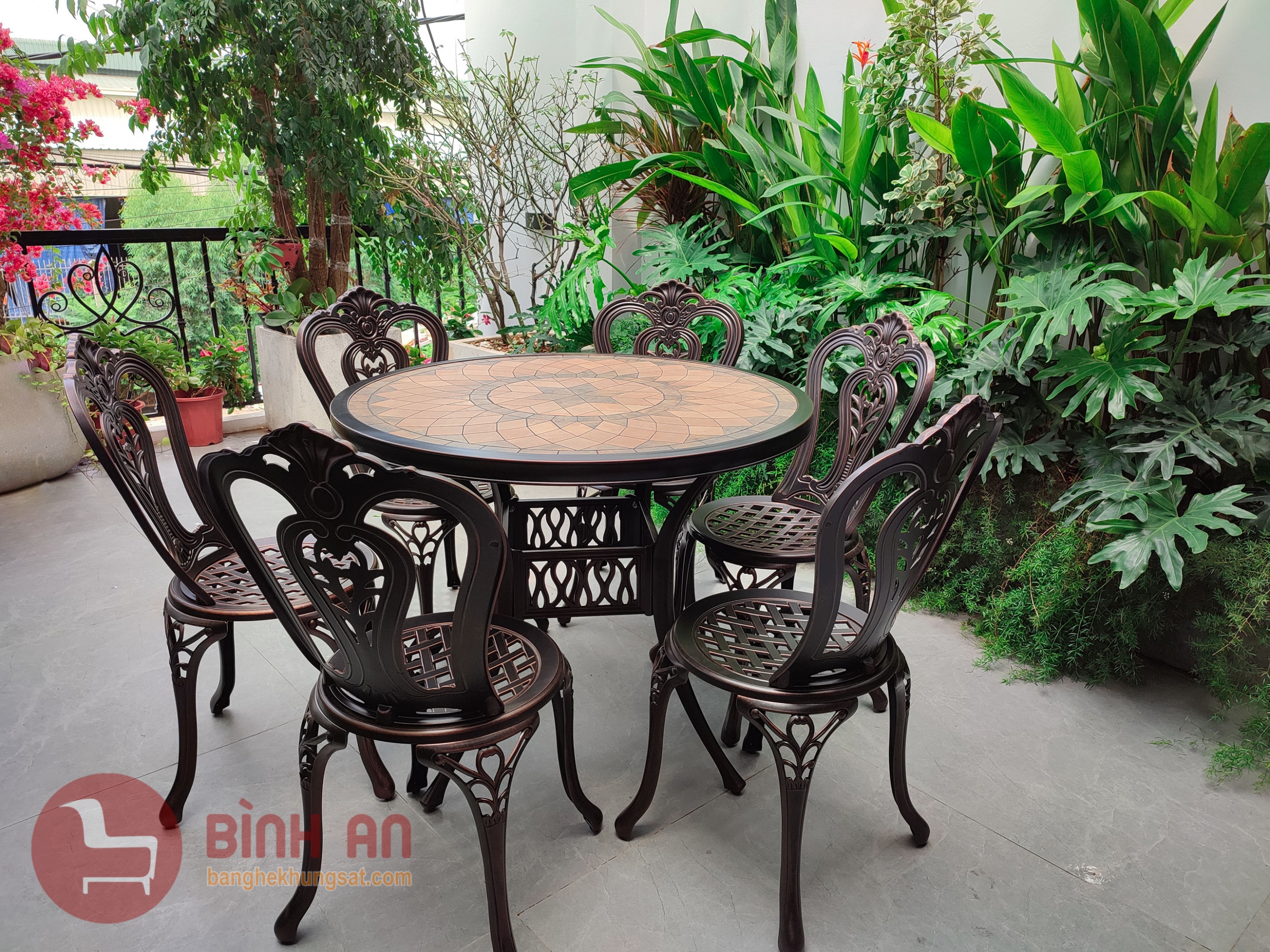 Bàn Ghế Sân Vườn Ngoài Trời Mặt Đá D94
