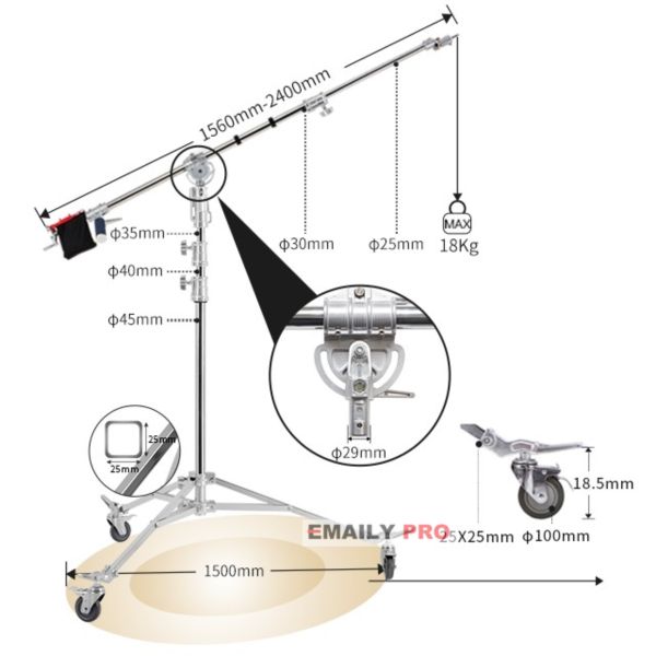 Chân Light Stand Boom LS-M16 Pro Nicefoto