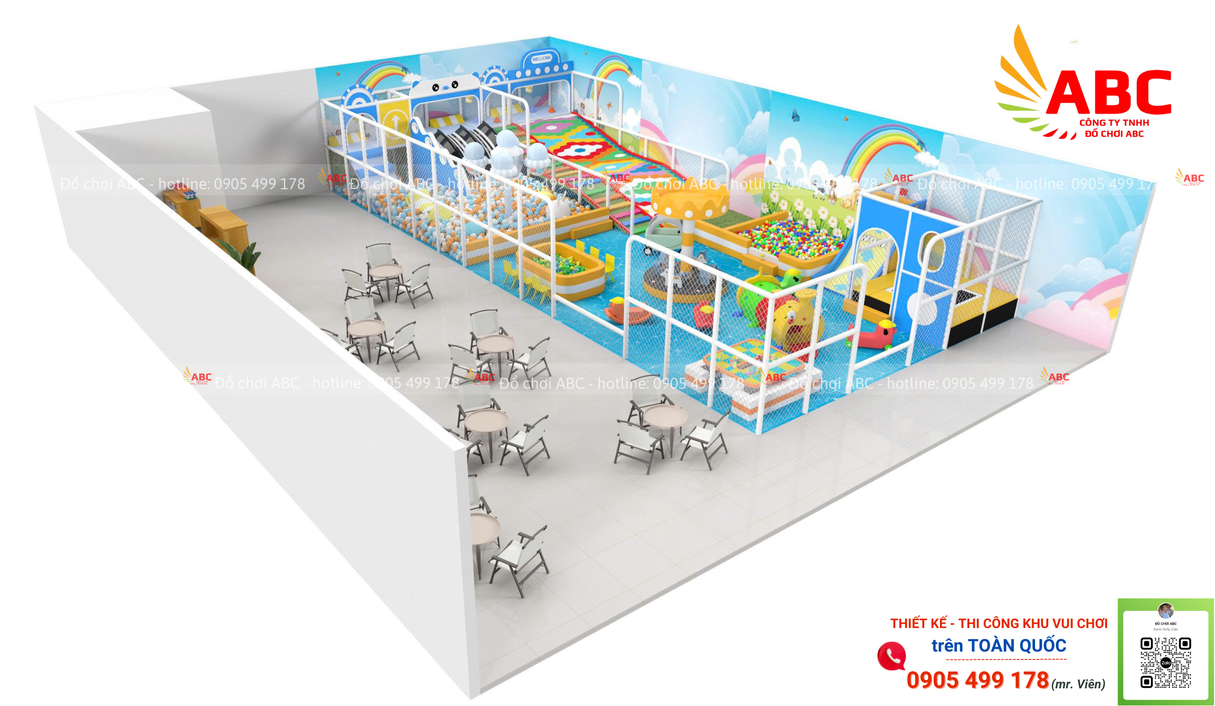 Mẫu cafe kết hợp khu vui chơi trẻ em - Kids Cafe