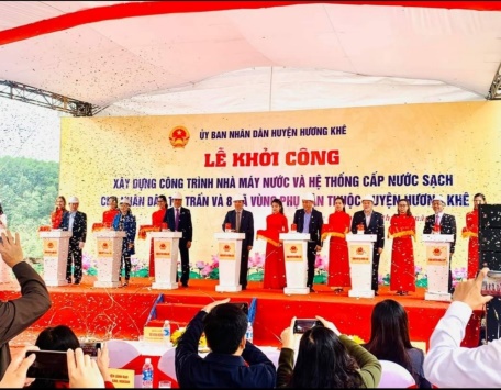 Lễ khởi công nhà máy nước và hệ thống cấp nước sạch cho vùng phụ cận huyện hương khê hà tĩnh