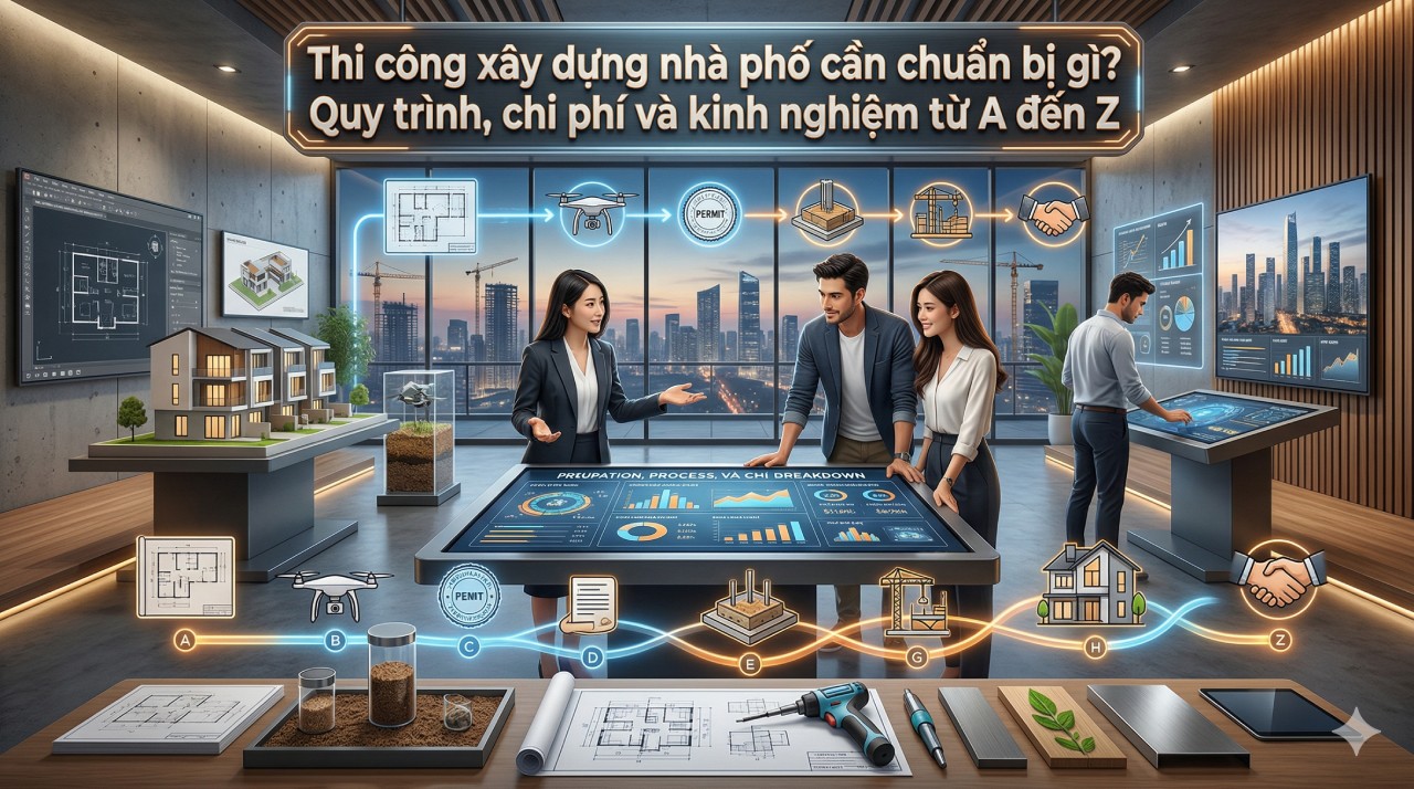 Thi công xây dựng nhà phố cần chuẩn bị gì? Quy trình, chi phí và kinh nghiệm từ A đến Z