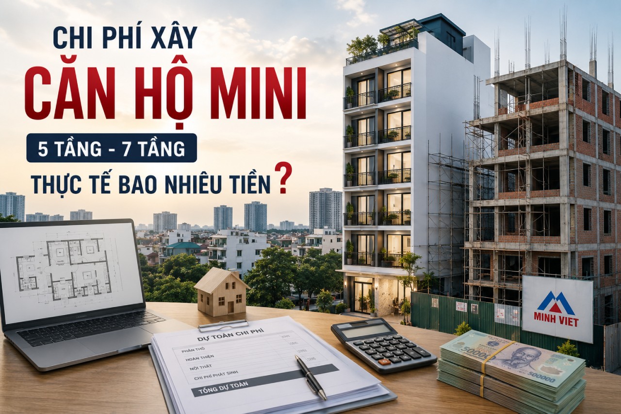 Chi phí xây căn hộ mini 5 tầng 7 tầng cho thuê thực tế bao nhiêu tiền?