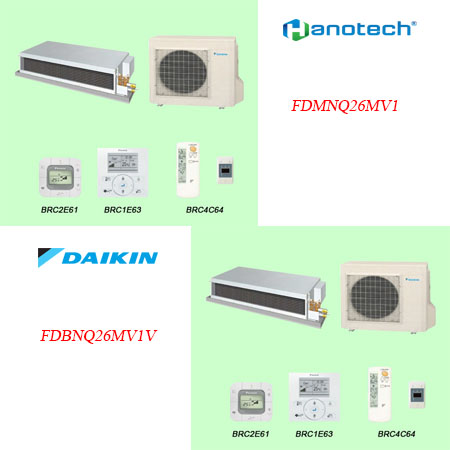 So sánh Daikin FDMNQ26MV1 và FDBNQ26MV1 | Điều hòa giấu trần nối ống gió 26.000BTU