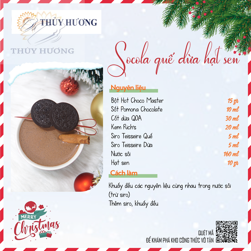 Công Thức Socola Quế Dừa Hạt Sen