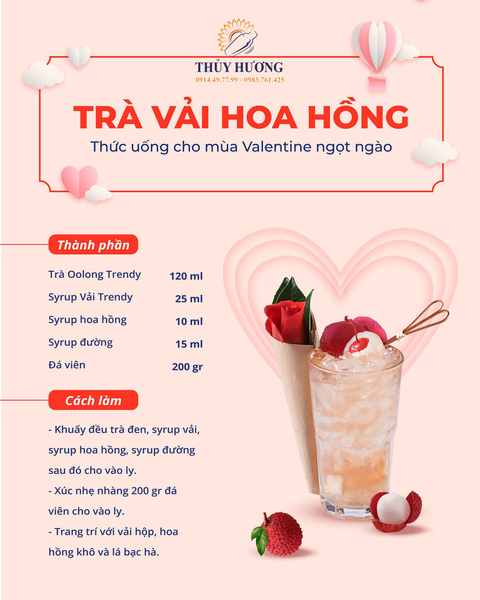 TRÀ VẢI HOA HỒNG- THỨC UỐNG NGỌT NGÀO NHƯ TÌNH YÊU CỦA BẠN