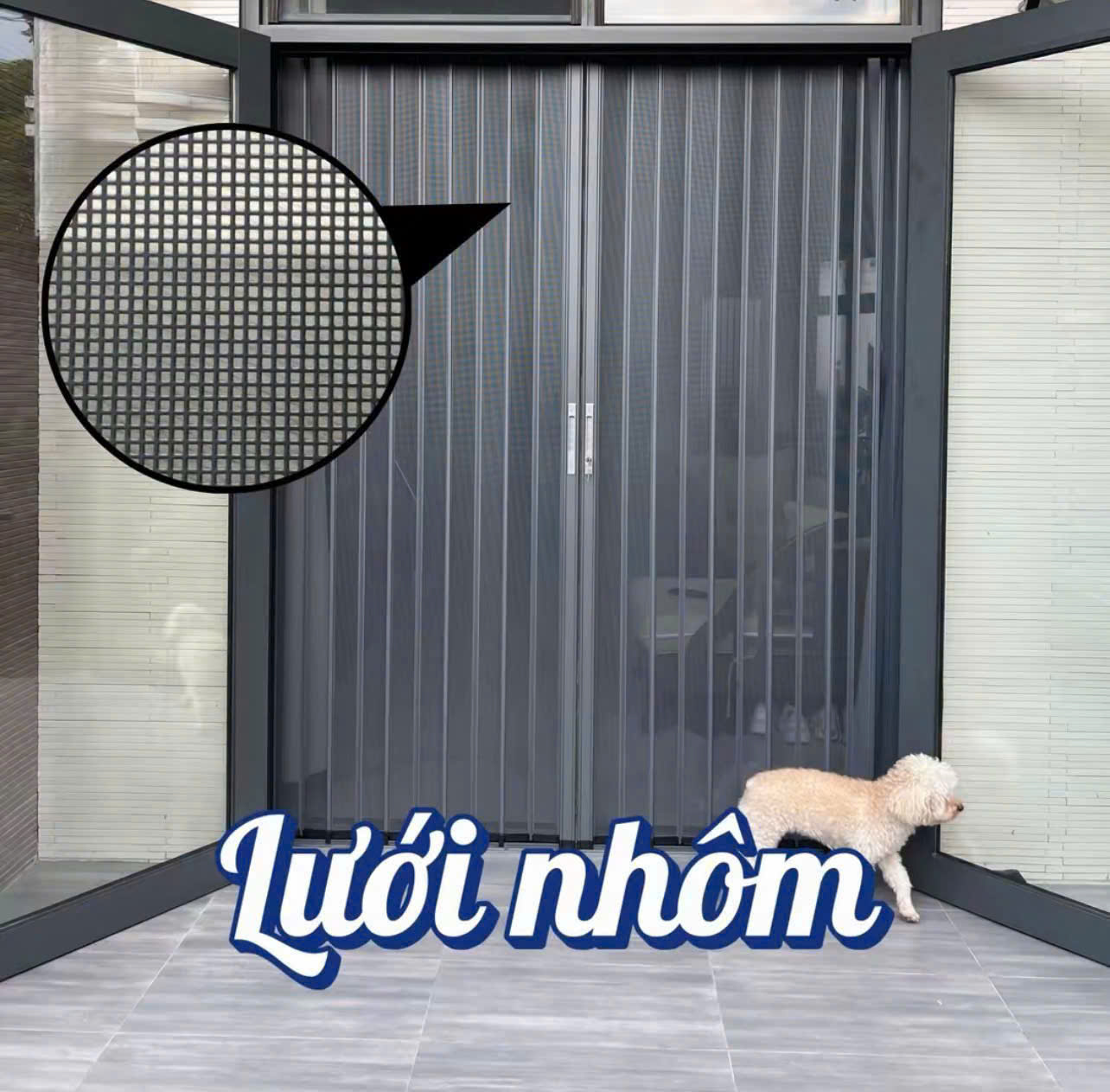 Cửa Xếp Ray Hệ Lá Nhôm Chống Chột Muỗi Hoà Phát