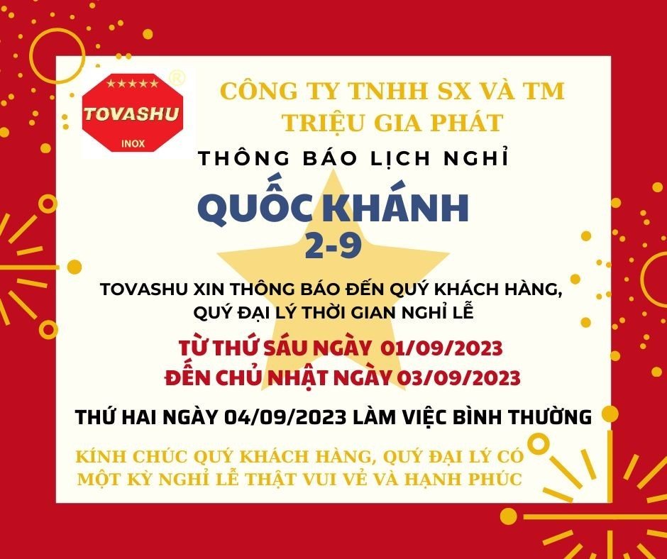 Thông báo nghỉ lễ Quốc Khánh 02/09/2023