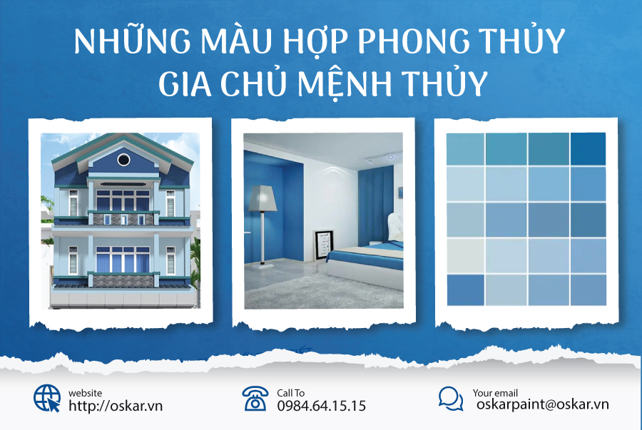 Những màu hợp phong thủy gia chủ mệnh Thủy