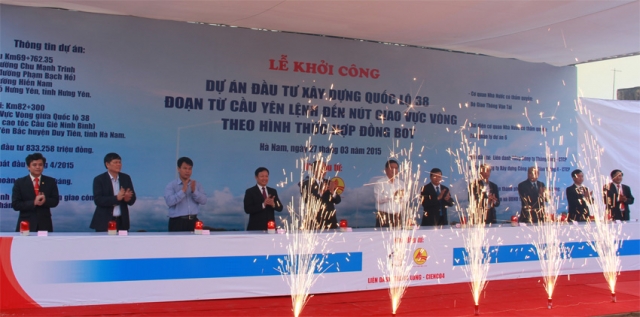 Khởi công dự án đầu tư xây dựng quốc lộ 38 đoạn từ cầu Yên Lệnh đến nút giao Vực Vòng