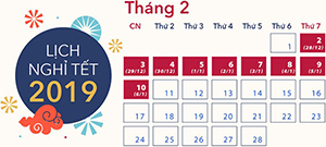 THÔNG BÁO NGHỈ TẾT KỶ HỢI 2019