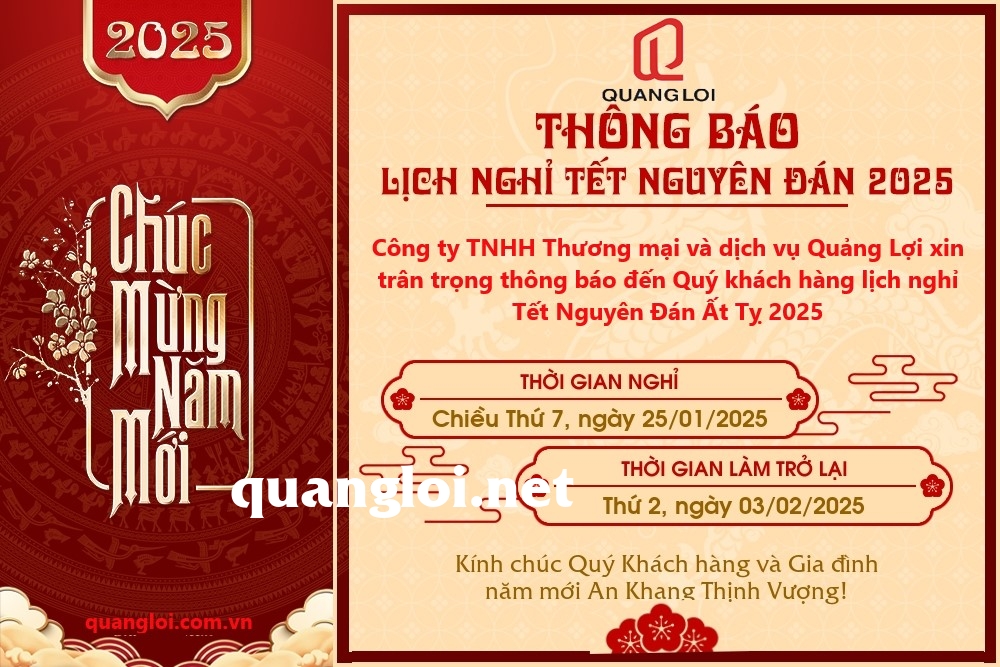 THÔNG BÁO LỊCH NGHỈ TẾT NGUYÊN ĐÁN 2025