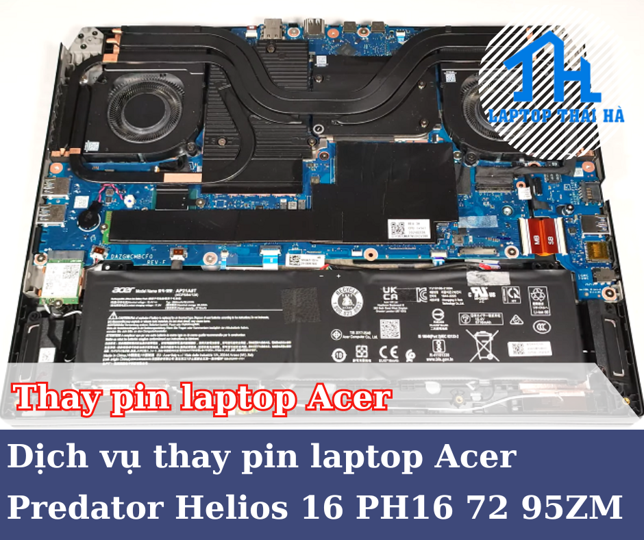 Thay pin laptop Acer Predator Helios 16 PH16 72 95ZM