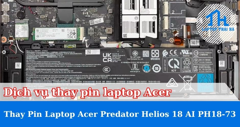 Hướng dẫn thay pin laptop Acer Predator Helios 18 AI PH18-73