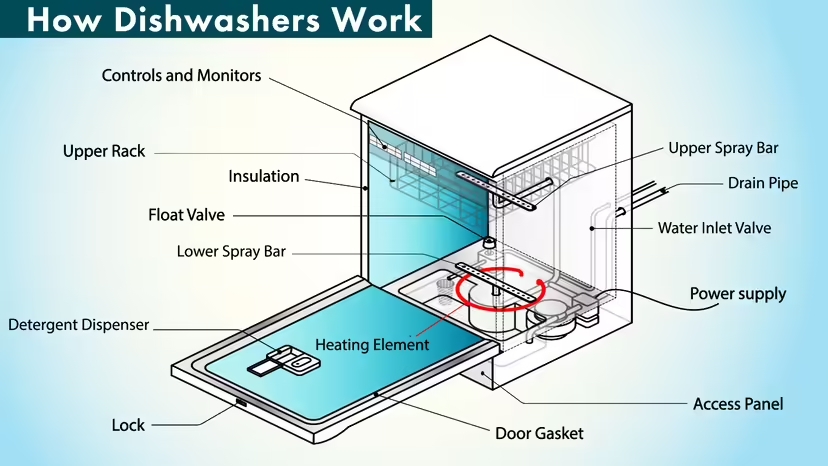 Cách máy rửa bát hoạt động