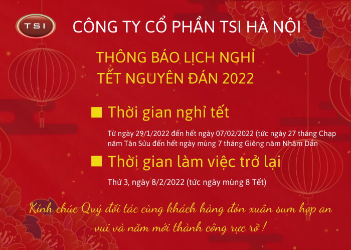 Thông báo lịch nghỉ tết Nguyên đán 2022