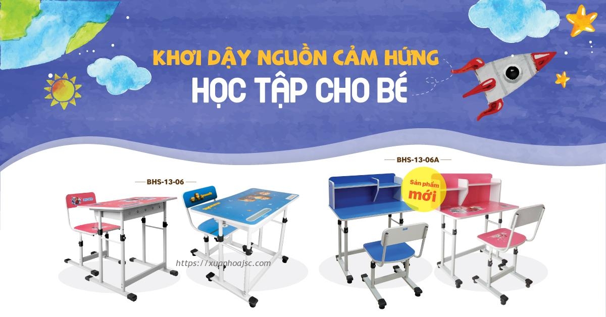 Bàn học sinh Xuân Hòa: Khơi dậy nguồn cảm hứng học tập cho bé