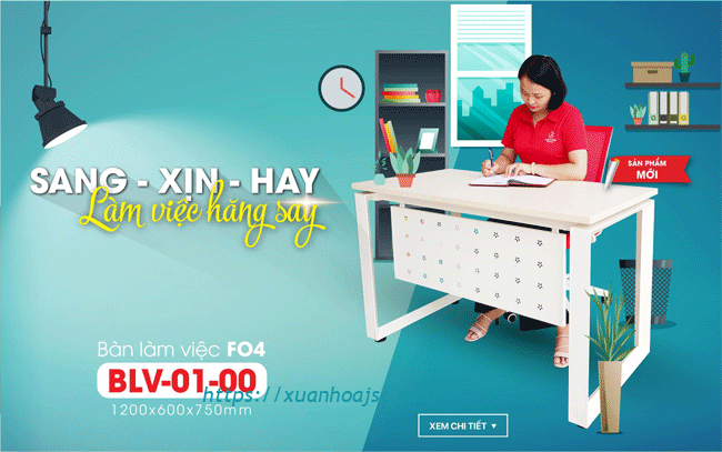 Bàn làm việc F04-BLV-01-00: Sang- xịn- hay- Làm việc hăng say